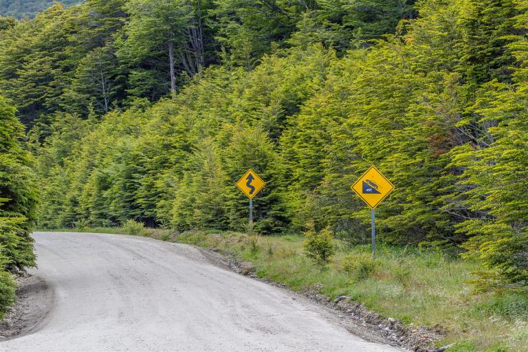 Straße in den Nationalpark Tierra del Fuego
